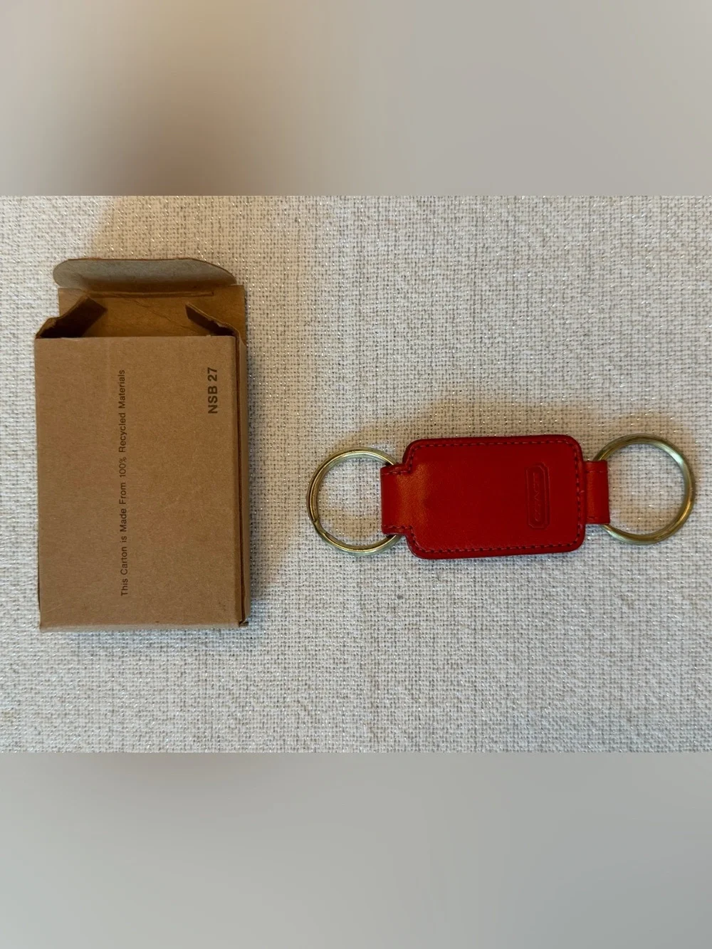 Vintage 90s Coach Red Leather Valet Key Fob Box NSB 27